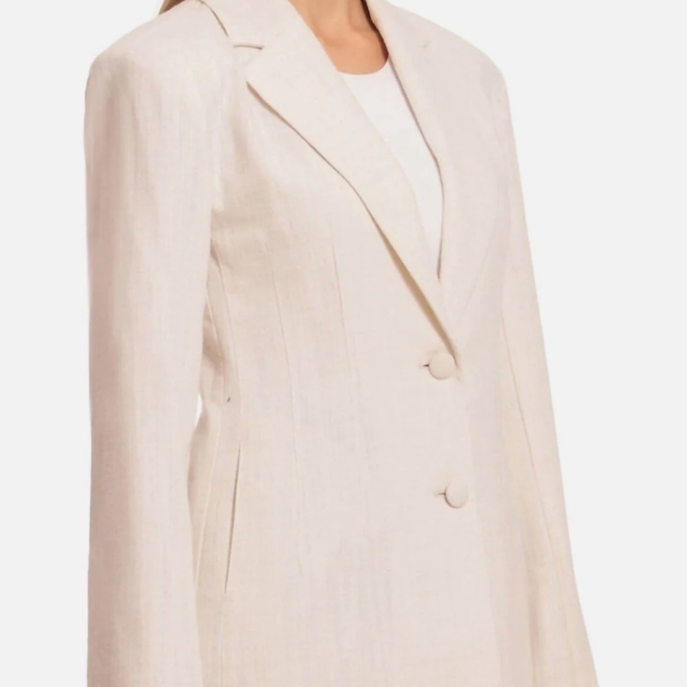 Anthropologie Avec Les Filles Classic Linen Business Casual Blazer - Picture 4 of 11